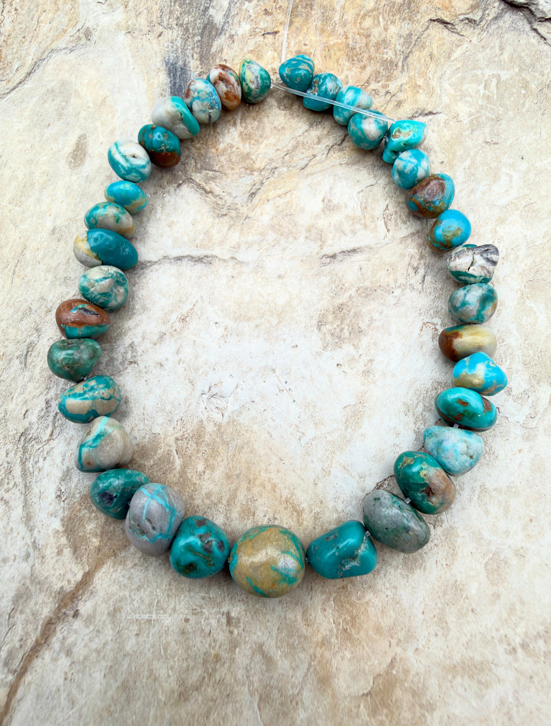 RARE Fox Turquoise (Nevada) Nugget Beads 6-9mm 8 Inch