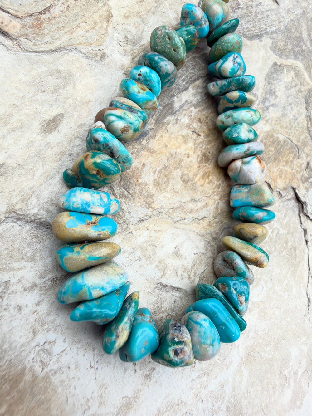 RARE Fox Turquoise (Nevada) Stacked Nugget Beads