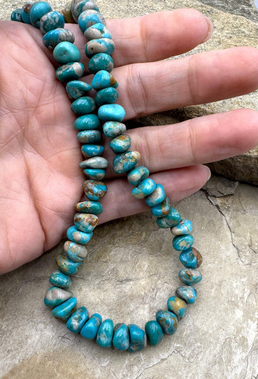 RARE Fox Turquoise (NV) 8-10mm Nugget Bead Stand 16 Inch