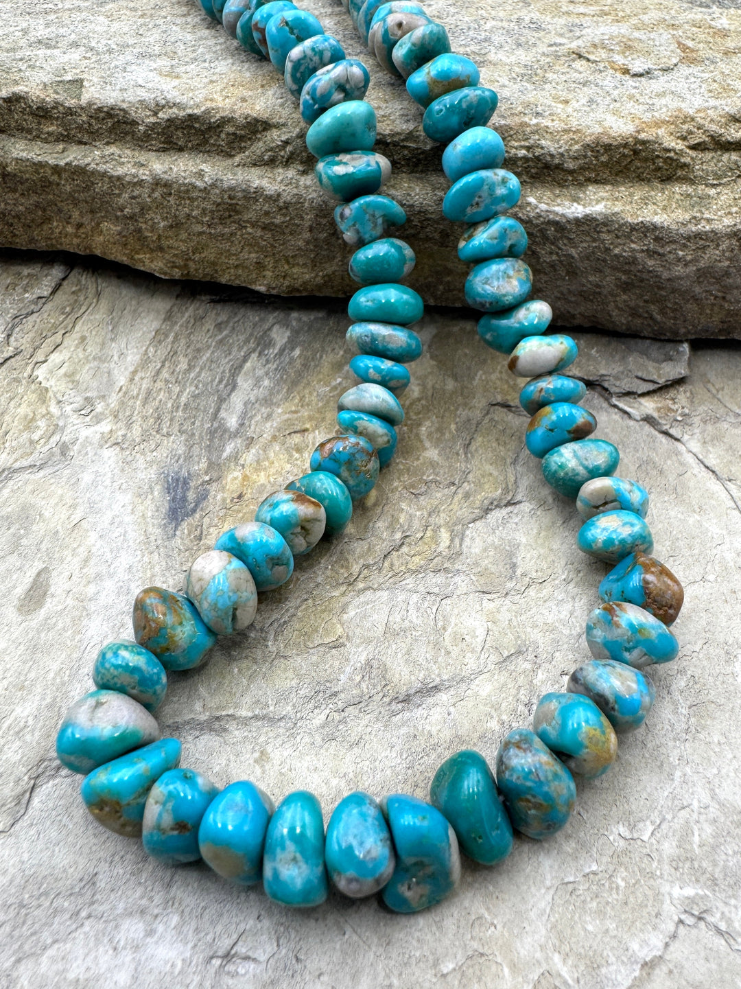 RARE Fox Turquoise (NV) 8-10mm Nugget Bead Stand 16 Inch