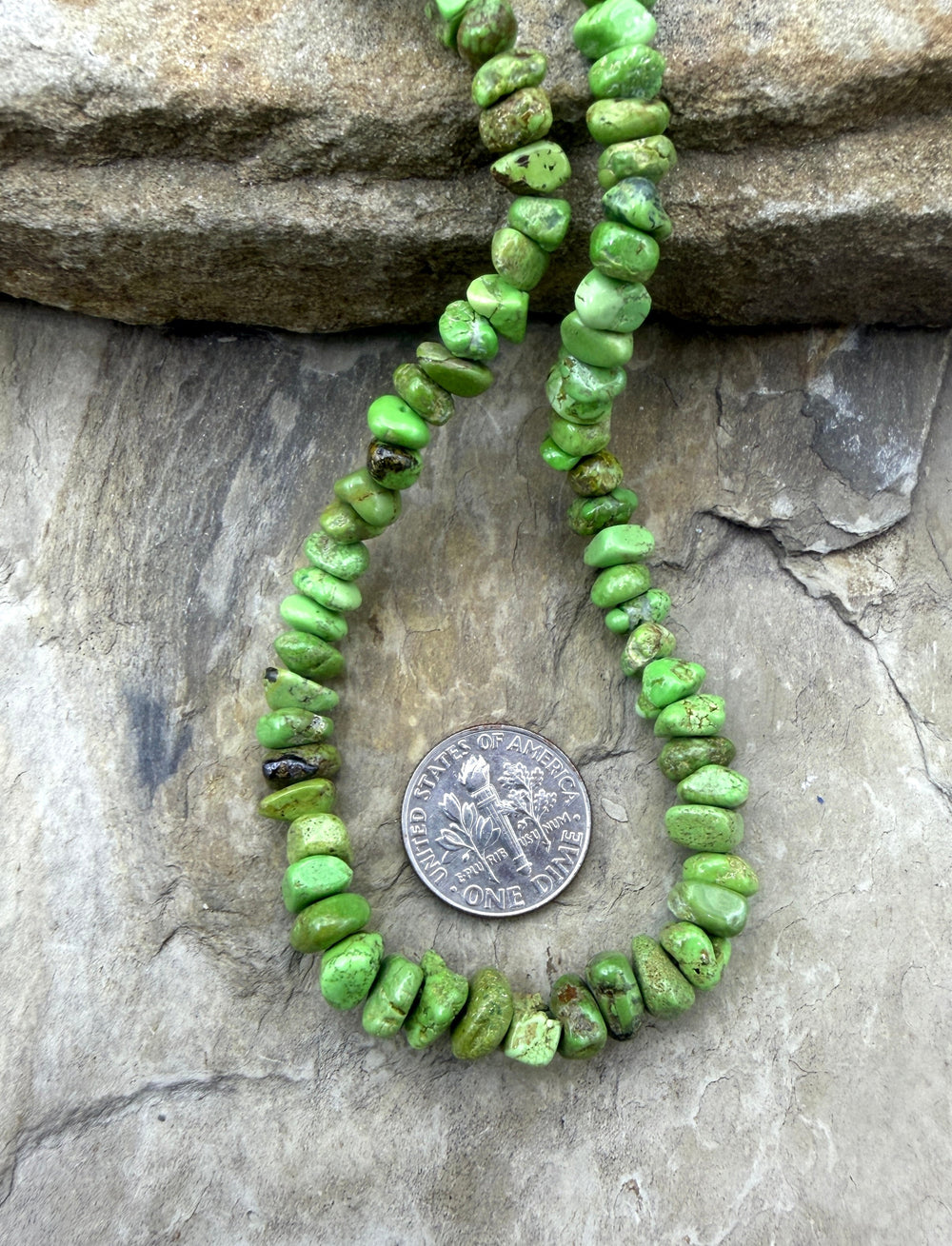 RARE Gaspeite (Canada) Graduated 4-6mm Chip/Nugget Beads 16