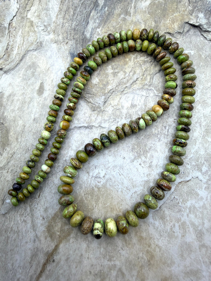 RARE Gaspeite (Canada) Graduated 4-7mm Rondelle Beads 16