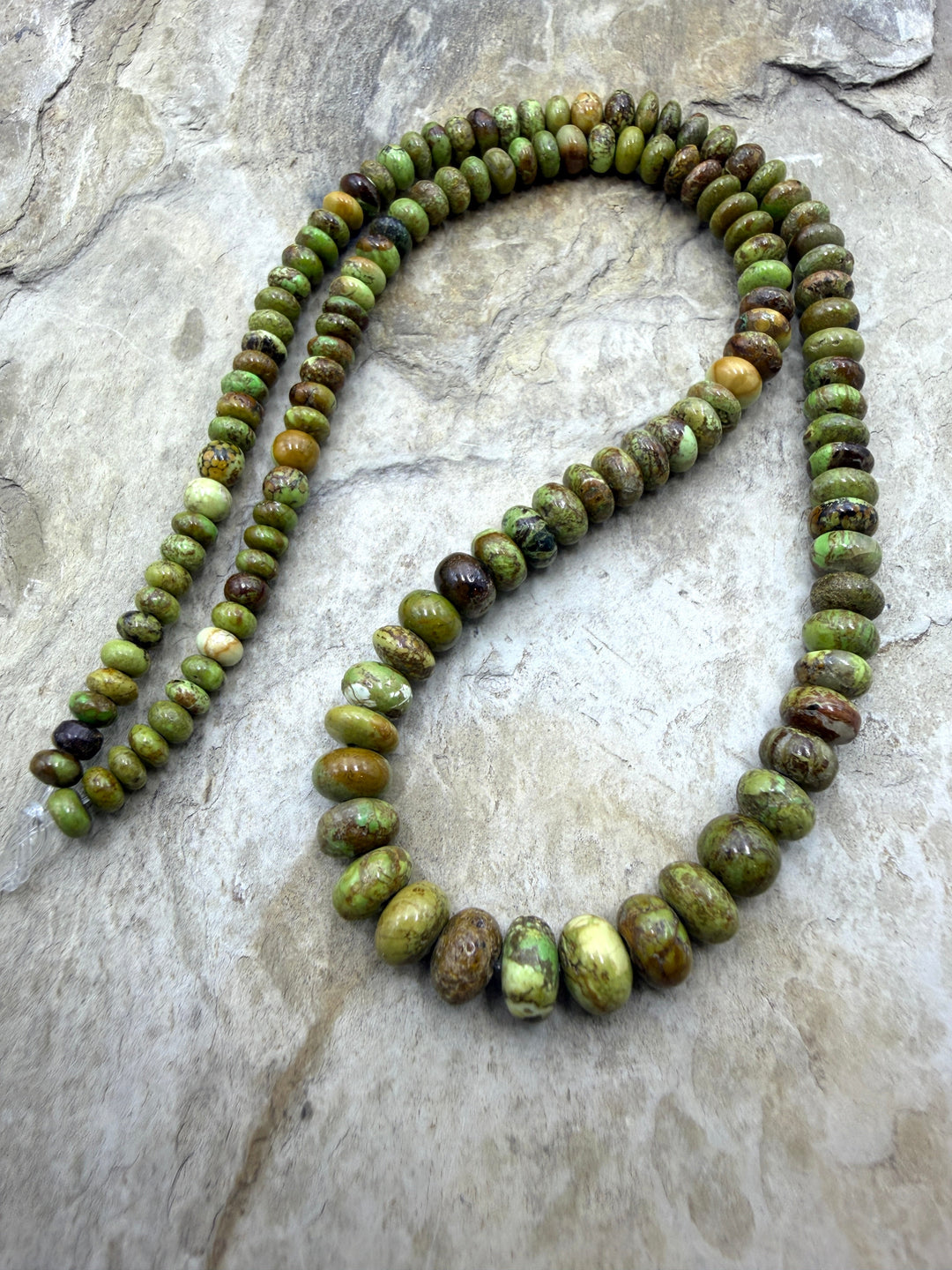 RARE Gaspeite (Canada) Graduated 4-7mm Rondelle Beads 16