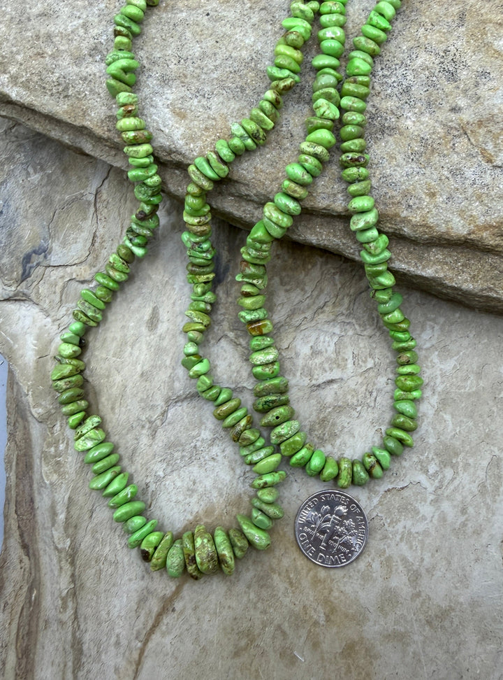 RARE Gaspeite (Canada) Graduated Nugget/Chip Beads 4-6mm
