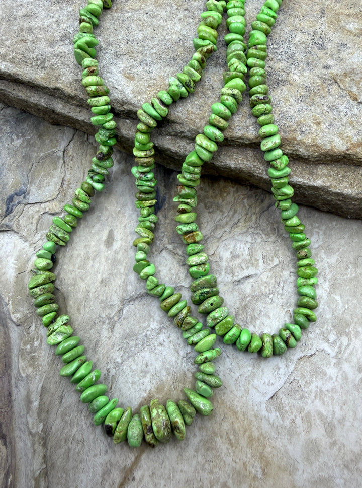 RARE Gaspeite (Canada) Graduated Nugget/Chip Beads 4-6mm