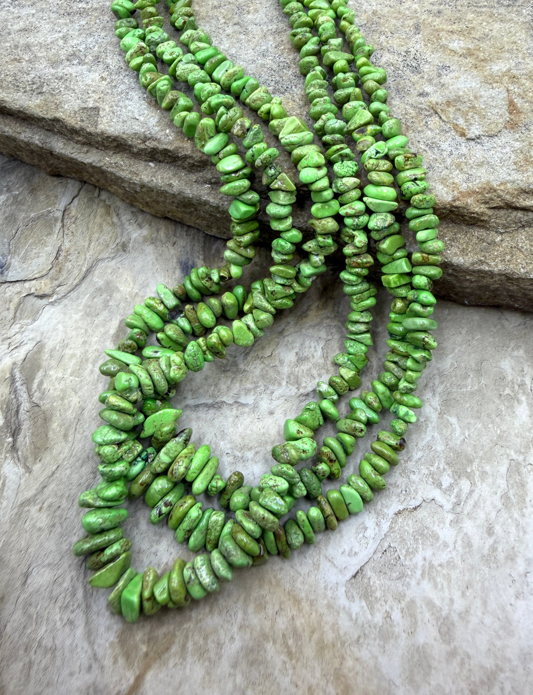RARE Gaspeite (Canada) Graduated Nugget/Chip Beads 4-9mm