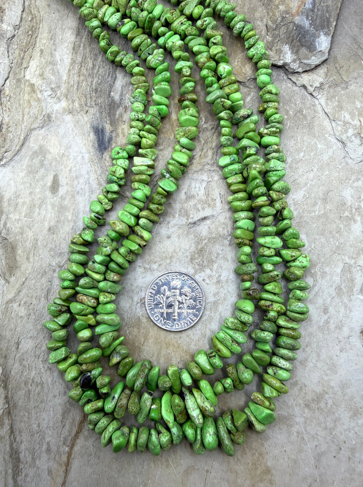 RARE Gaspeite (Canada) Graduated Nugget/Chip Beads 4-9mm