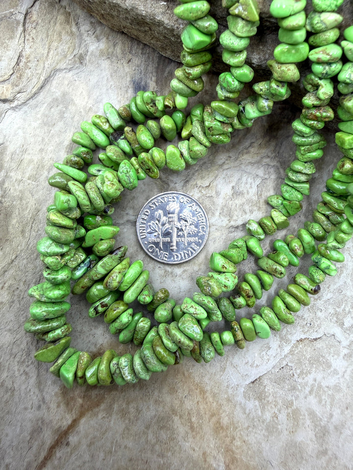 RARE Gaspeite (Canada) Graduated Nugget/Chip Beads 4-9mm