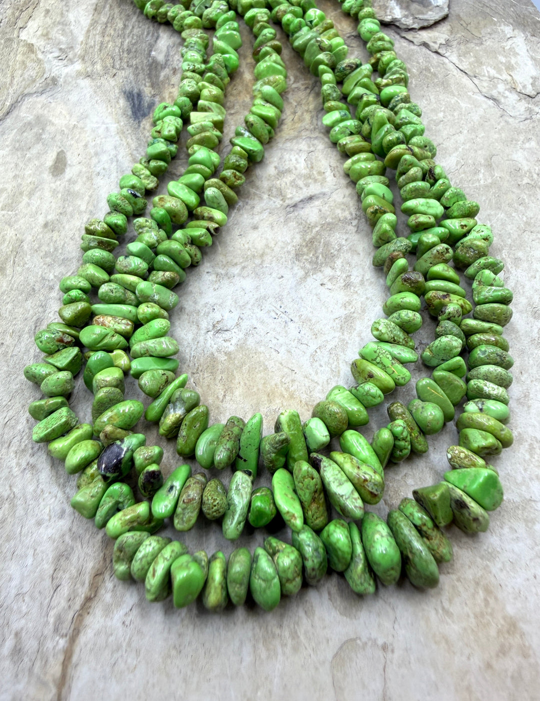 RARE Gaspeite (Canada) Graduated Nugget/Chip Beads 4-9mm