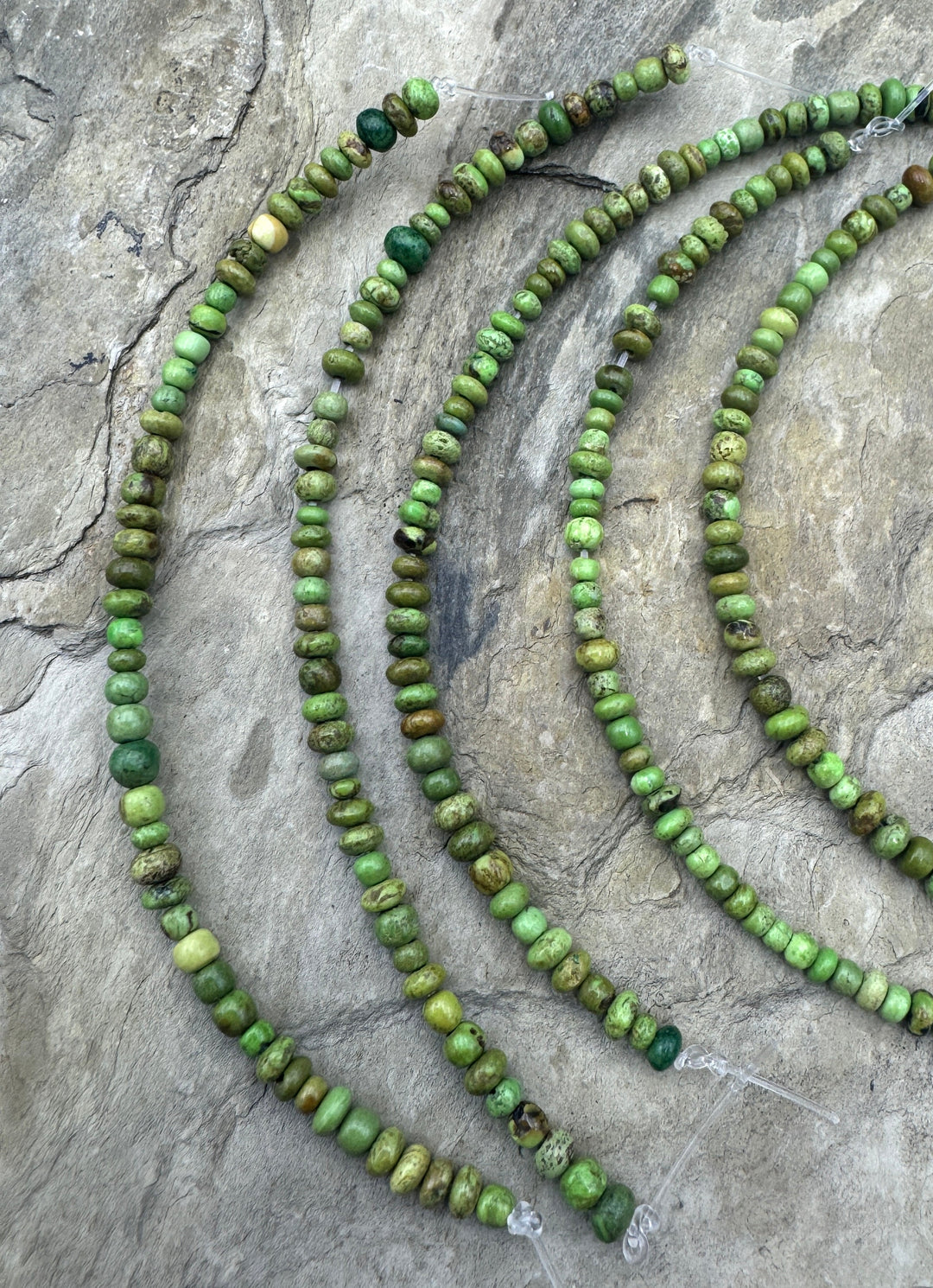 RARE Gaspeite (Canada) Irregular Rondelle Beads 4mm 4.5