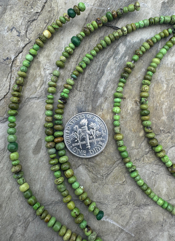 RARE Gaspeite (Canada) Irregular Rondelle Beads 4mm 4.5