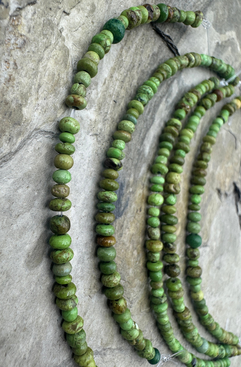 RARE Gaspeite (Canada) Irregular Rondelle Beads 4mm 4.5