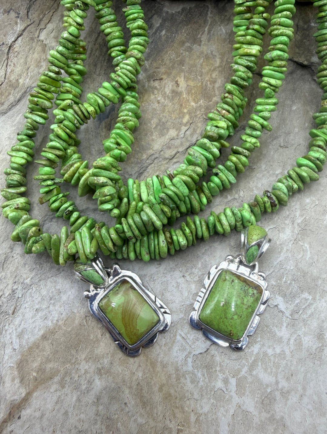 RARE Gaspeite (Canada) Sterling Silver Pendant