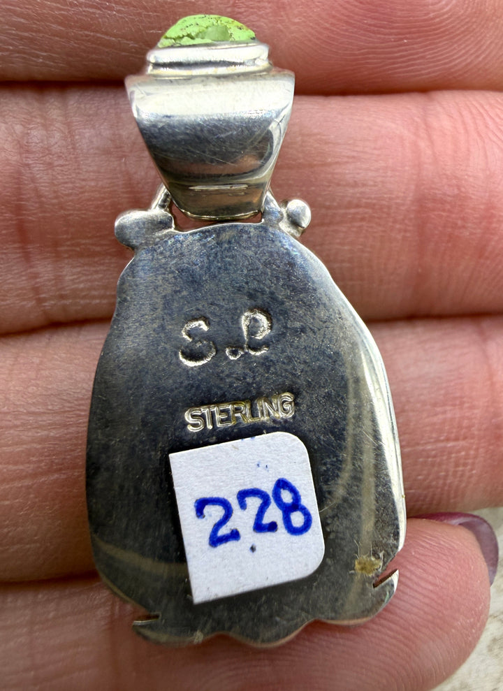 RARE Gaspeite (Canada) Sterling Silver Pendant