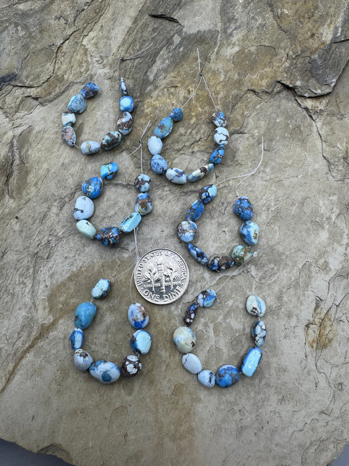 RARE Golden Hills Turquoise (Kazakhstan) 4-6mm Set of 8