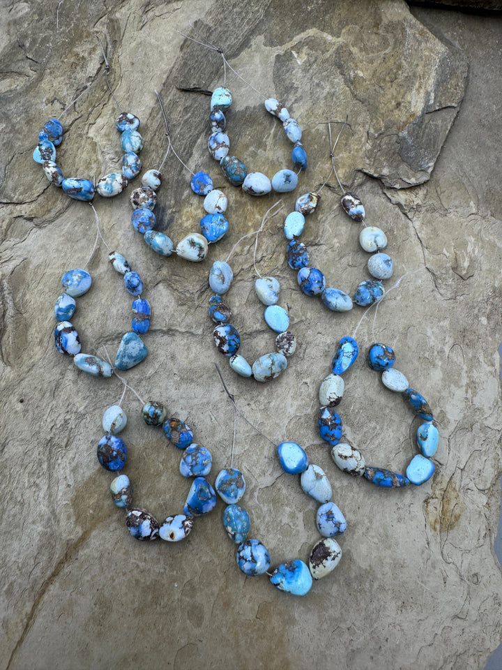 RARE Golden Hills Turquoise (Kazakhstan) 5-7mm Set of 8