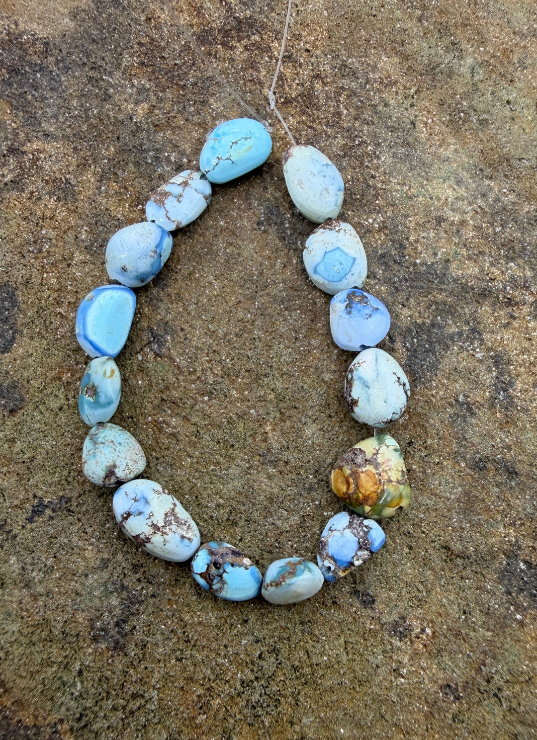 RARE Golden Hills Turquoise (Kazakhstan) 5-7x10mm Irregular