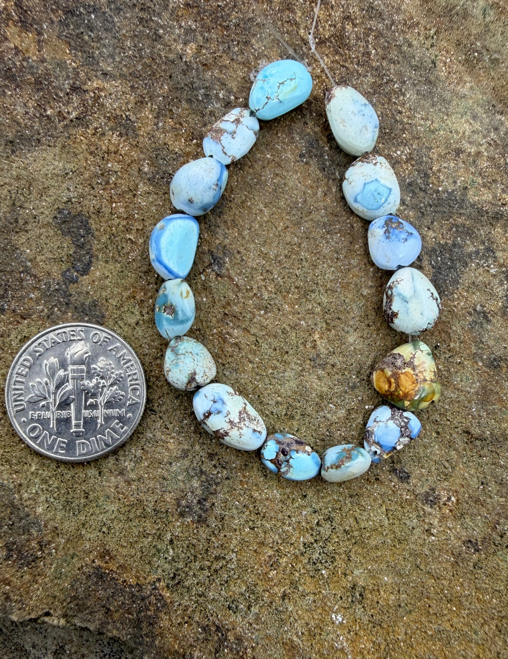 RARE Golden Hills Turquoise (Kazakhstan) 5-7x10mm Irregular