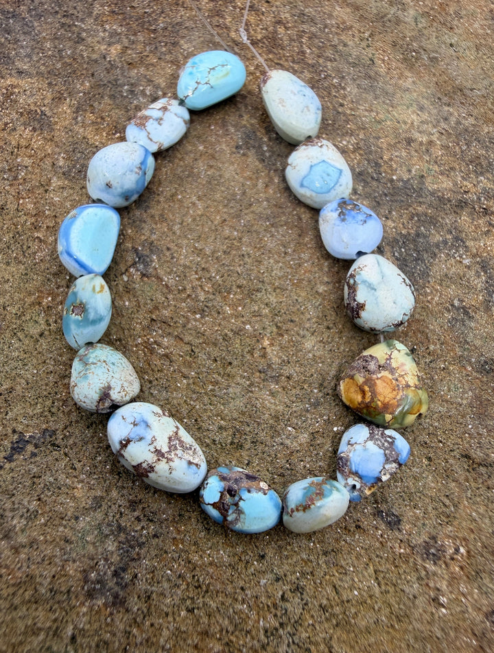 RARE Golden Hills Turquoise (Kazakhstan) 5-7x10mm Irregular