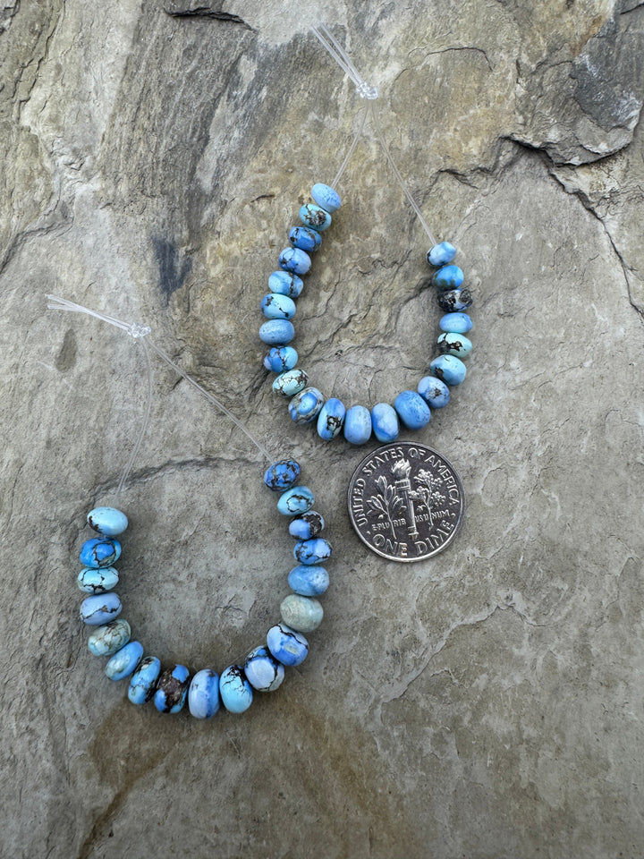 RARE Golden Hills Turquoise (Kazakhstan) 6mm Rondelle Beads