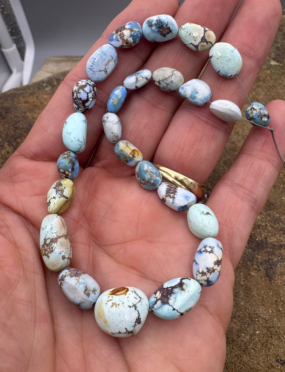 RARE Golden Hills Turquoise (Kazakhstan) 7x8-10x12mm