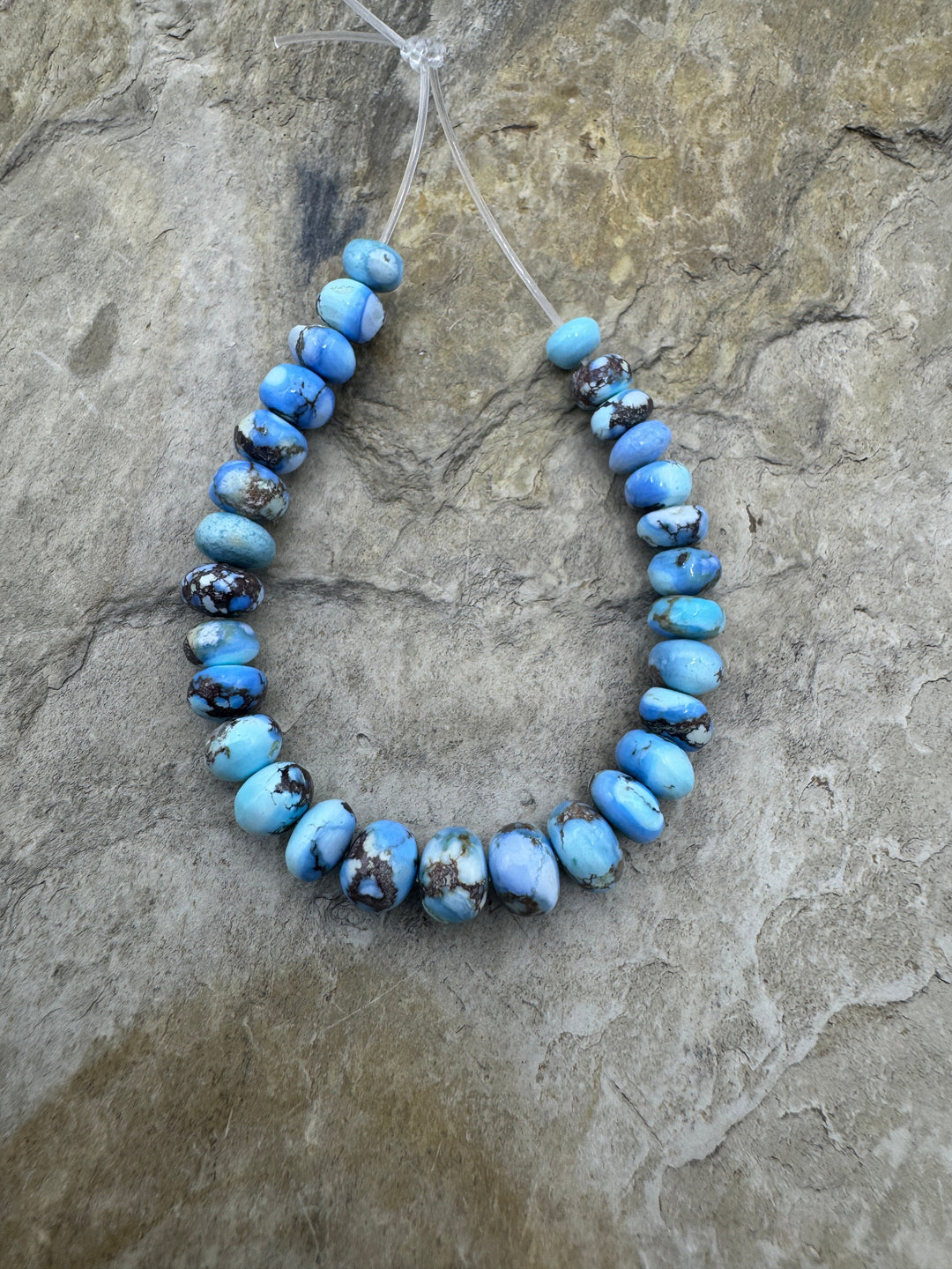 RARE Golden Hills Turquoise (Kazakhstan) Graduated Rondelle