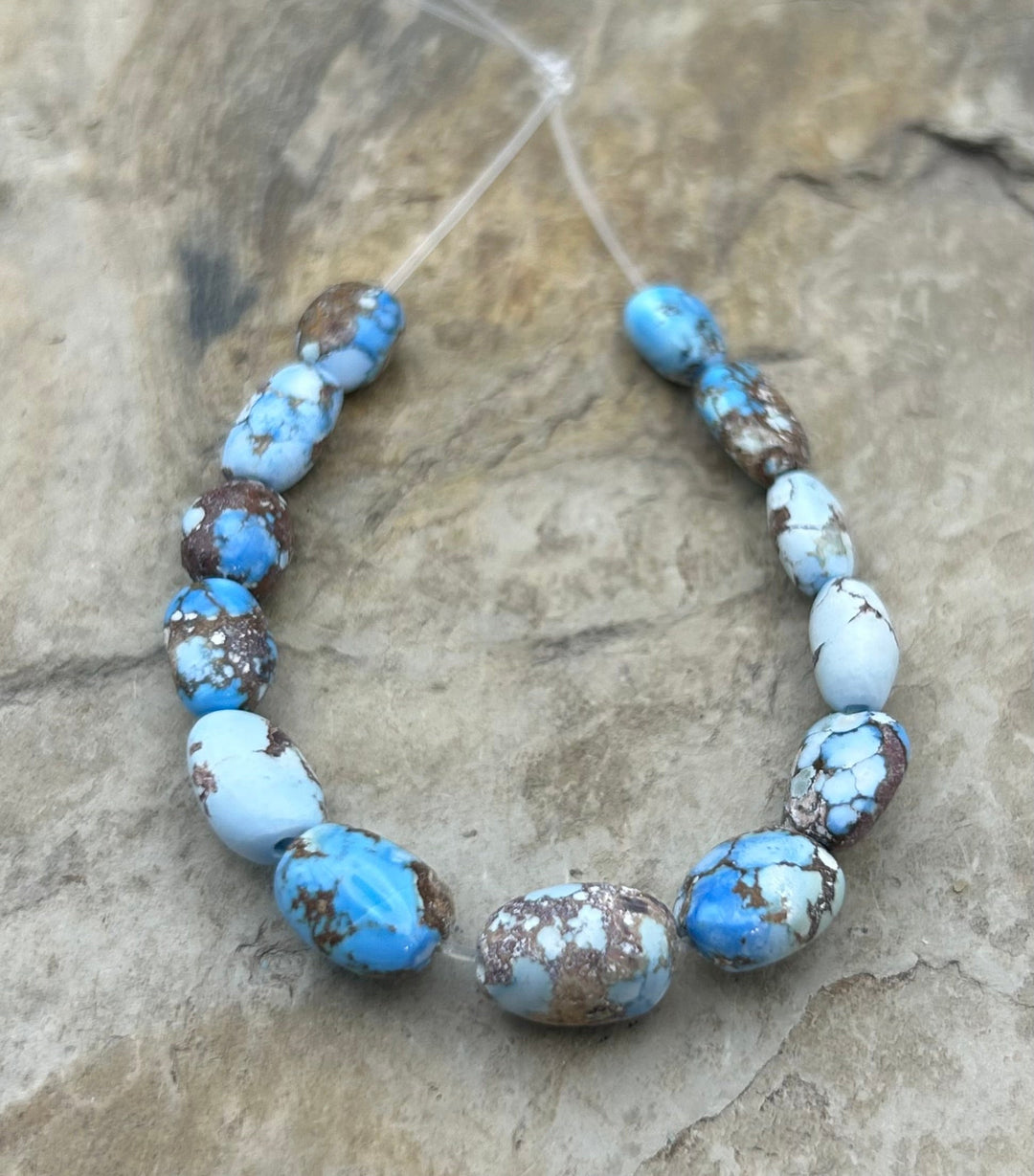 RARE Golden Hills Turquoise (Kazakhstan) Graduated Rounded