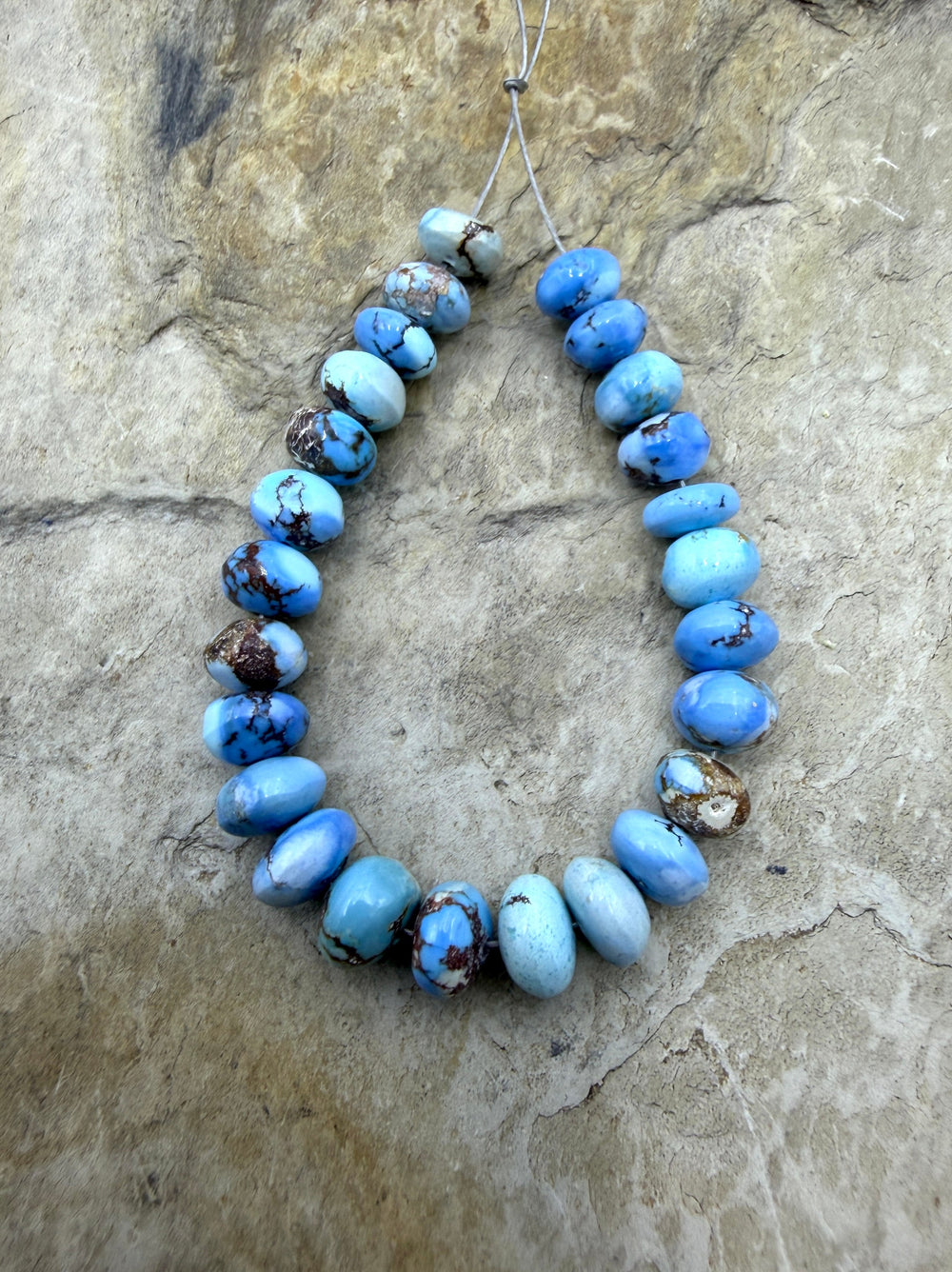 RARE Golden Hills Turquoise (Kazakhstan) Handcut Graduated