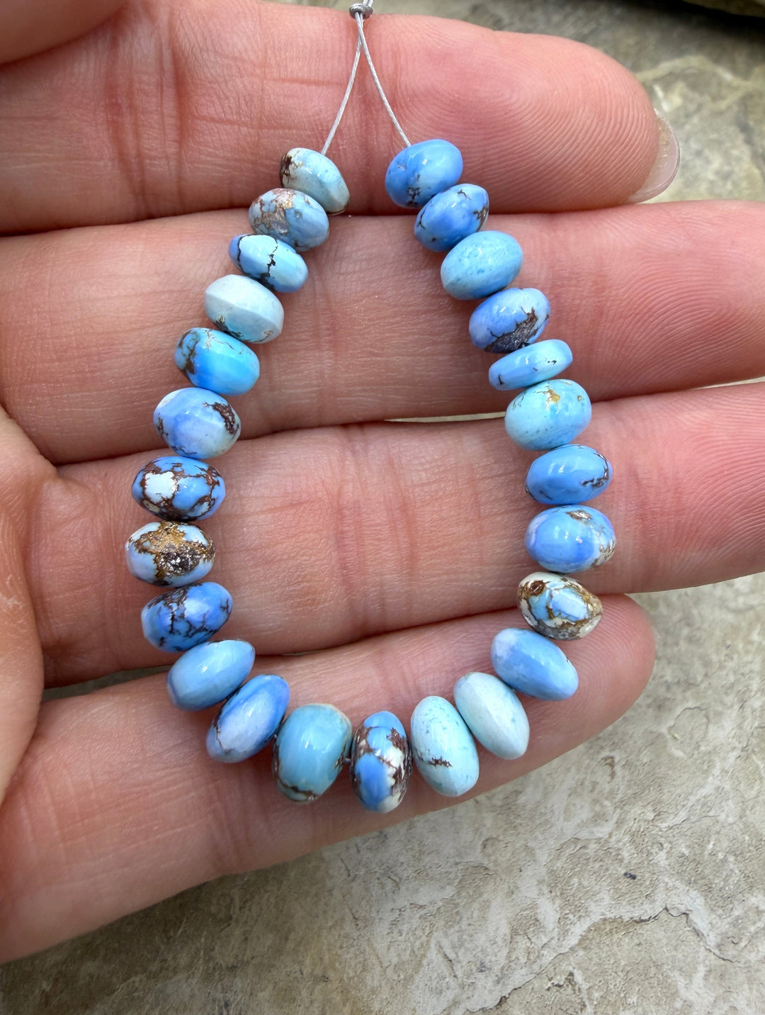 RARE Golden Hills Turquoise (Kazakhstan) Handcut Graduated