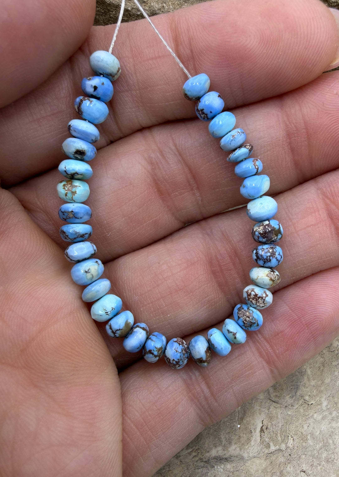 RARE Golden Hills Turquoise (Kazakhstan) Handcut Rondell