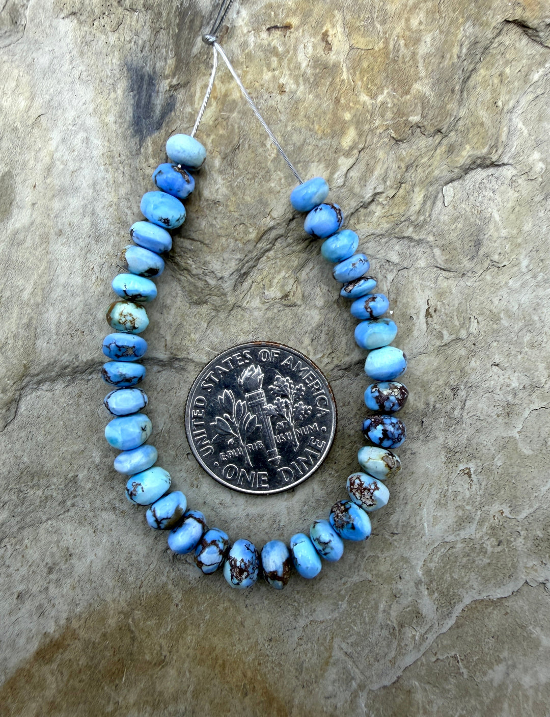 RARE Golden Hills Turquoise (Kazakhstan) Handcut Rondell