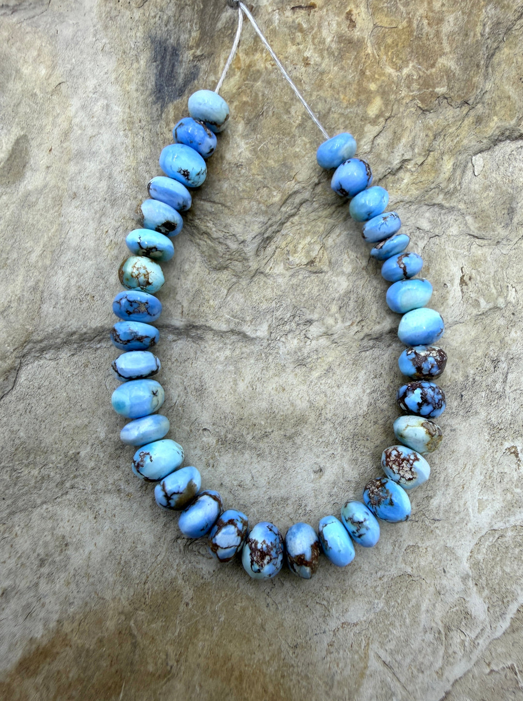 RARE Golden Hills Turquoise (Kazakhstan) Handcut Rondell