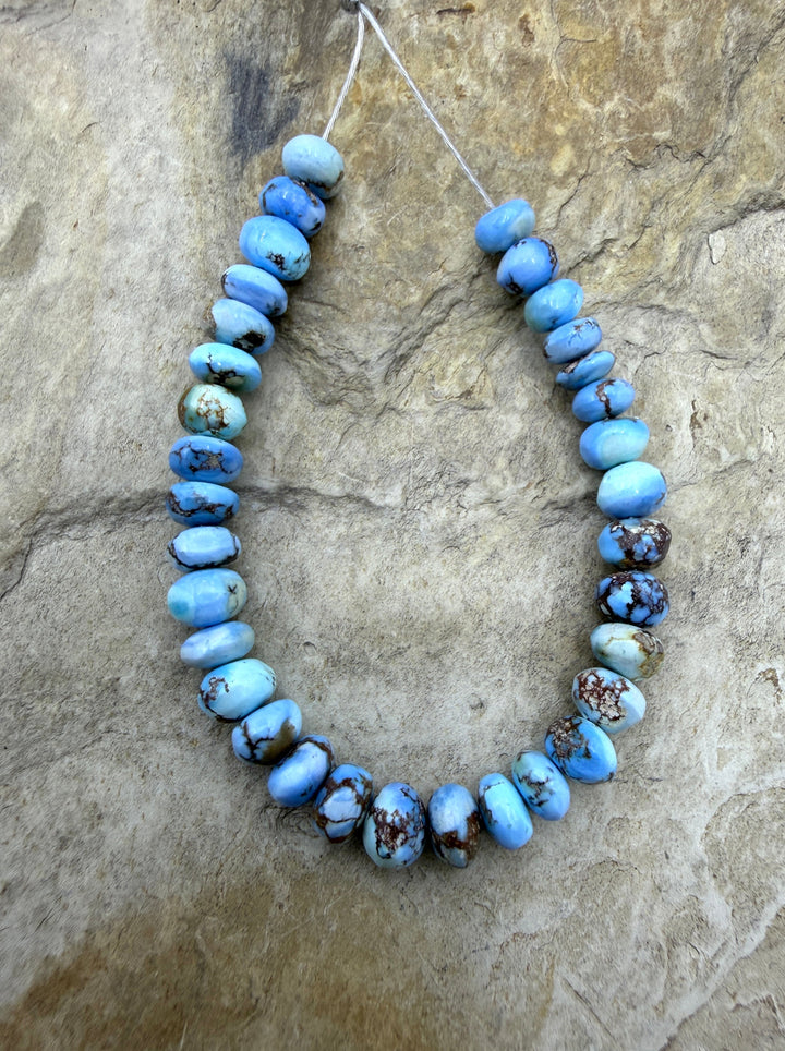 RARE Golden Hills Turquoise (Kazakhstan) Handcut Rondell