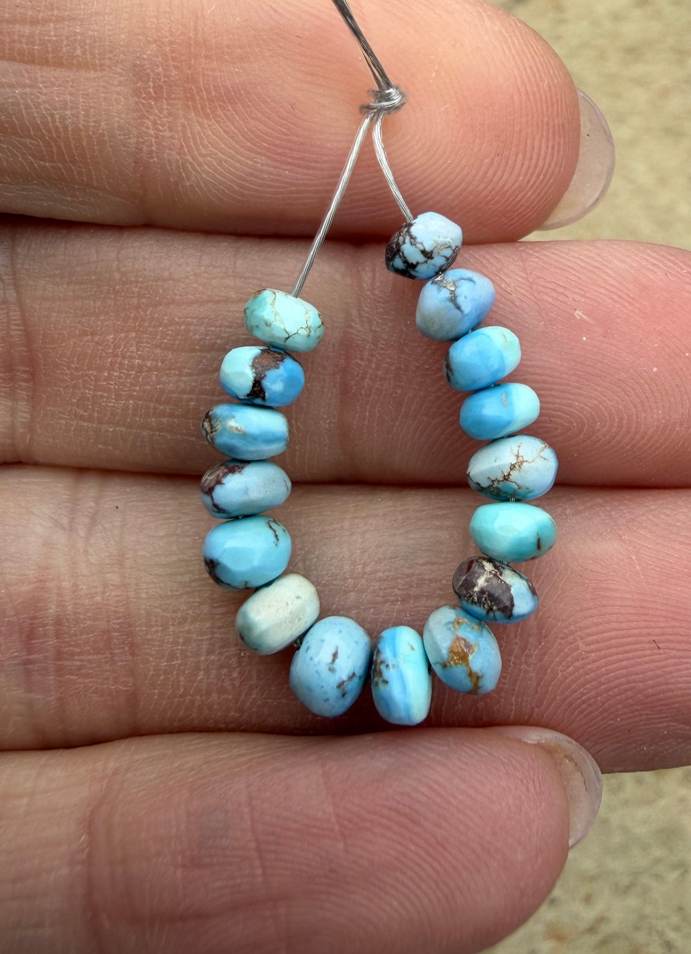 RARE Golden Hills Turquoise (Kazakhstan) Handcut Rondell