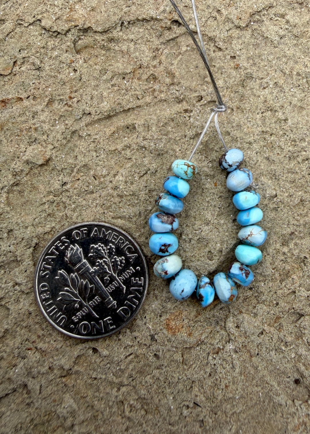 RARE Golden Hills Turquoise (Kazakhstan) Handcut Rondell