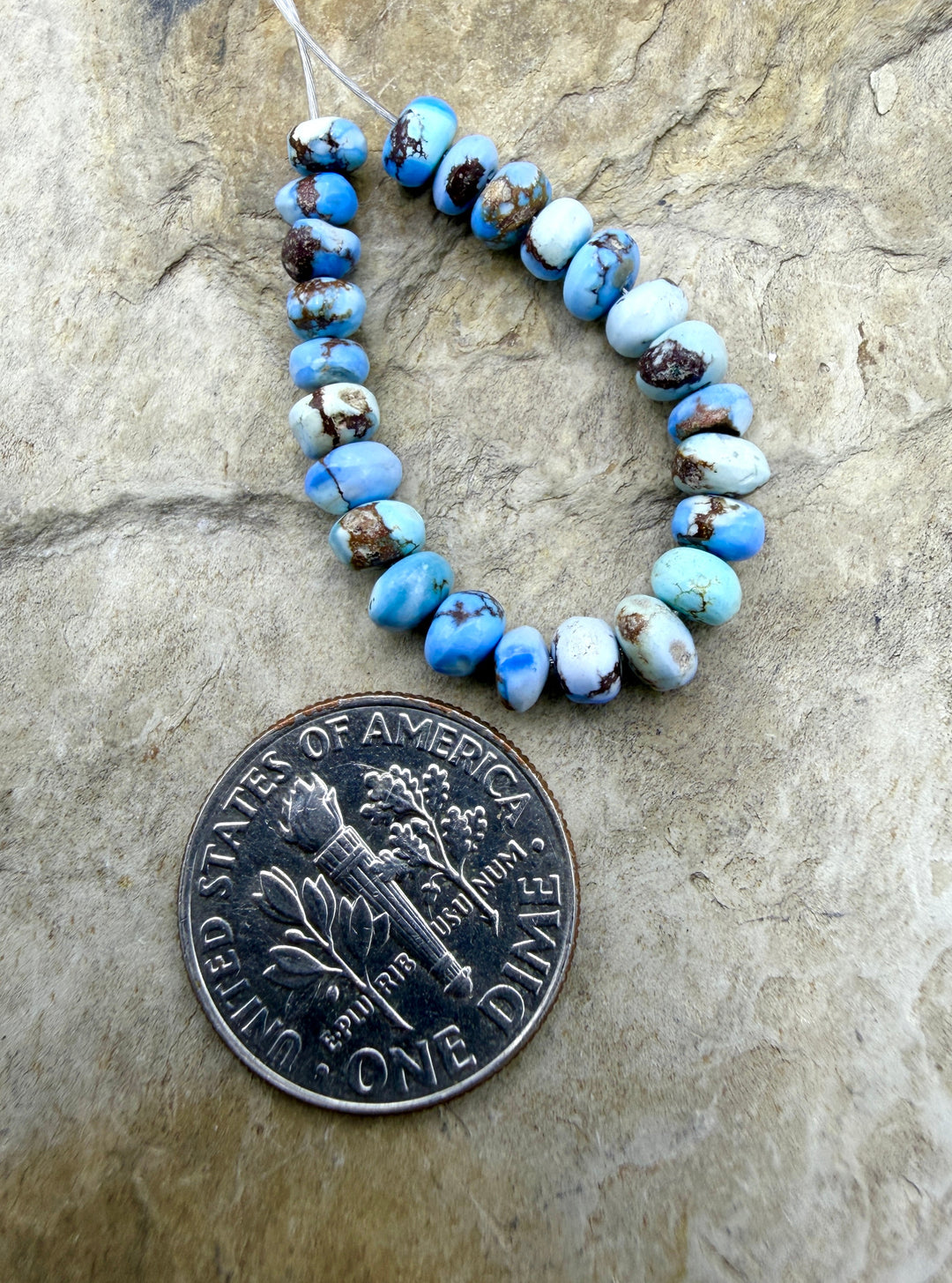 RARE Golden Hills Turquoise (Kazakhstan) Handcut Rondell