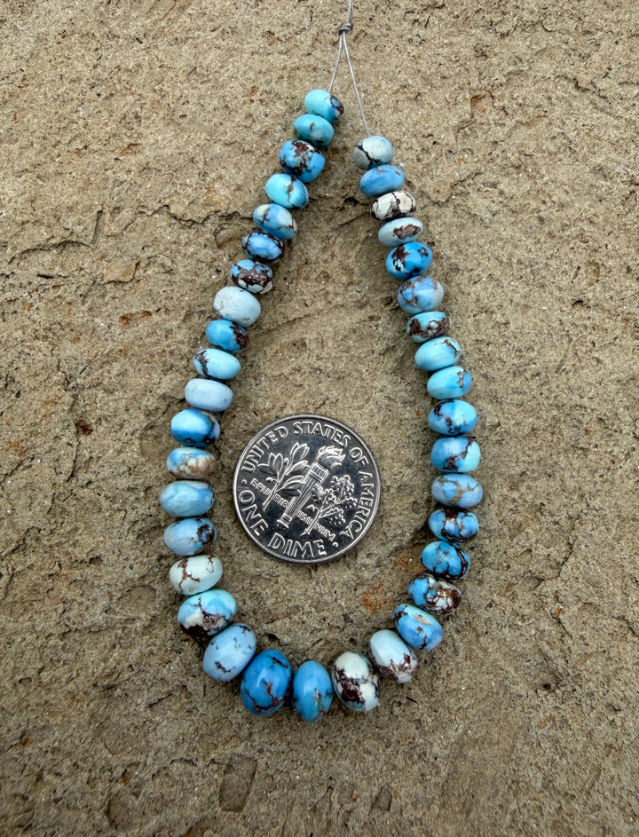 RARE Golden Hills Turquoise (Kazakhstan) Handcut Rondell