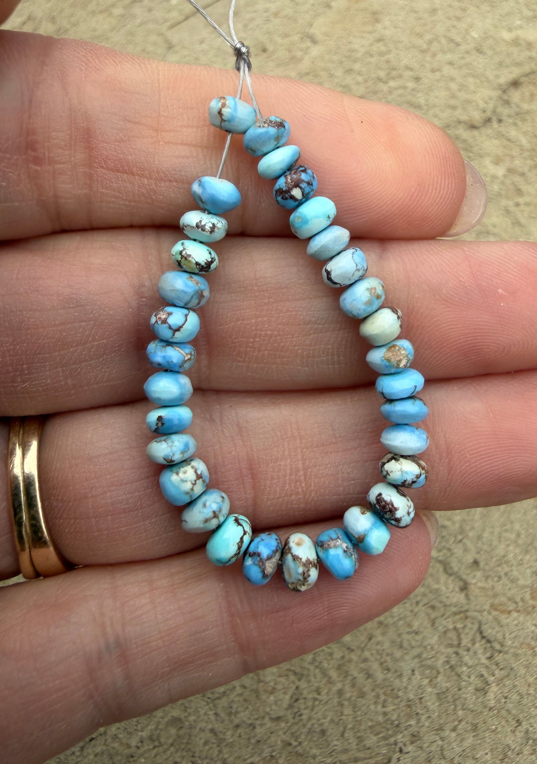 RARE Golden Hills Turquoise (Kazakhstan) Handcut Rondell