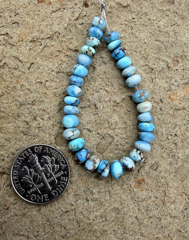 RARE Golden Hills Turquoise (Kazakhstan) Handcut Rondell