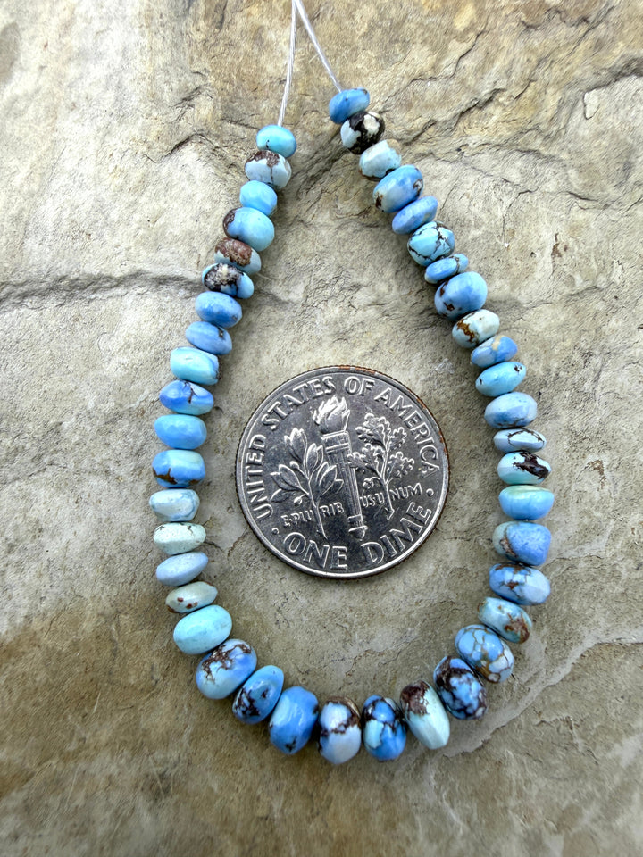 RARE Golden Hills Turquoise (Kazakhstan) Handcut Rondell