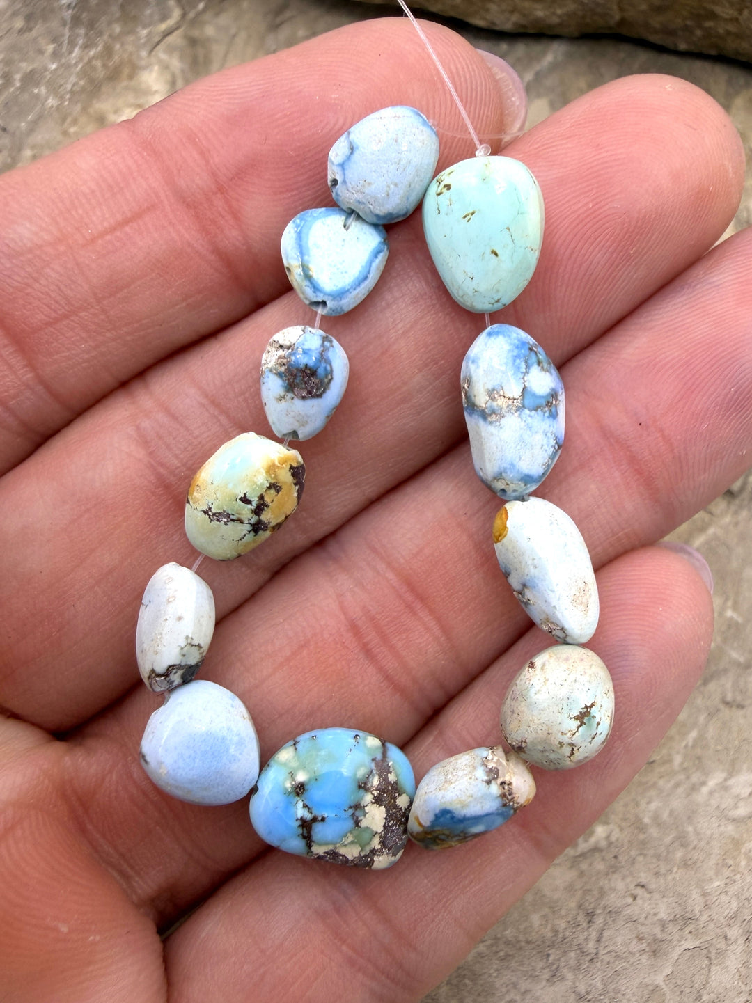 RARE Golden Hills Turquoise (Kazakhstan) Irregular Rounded