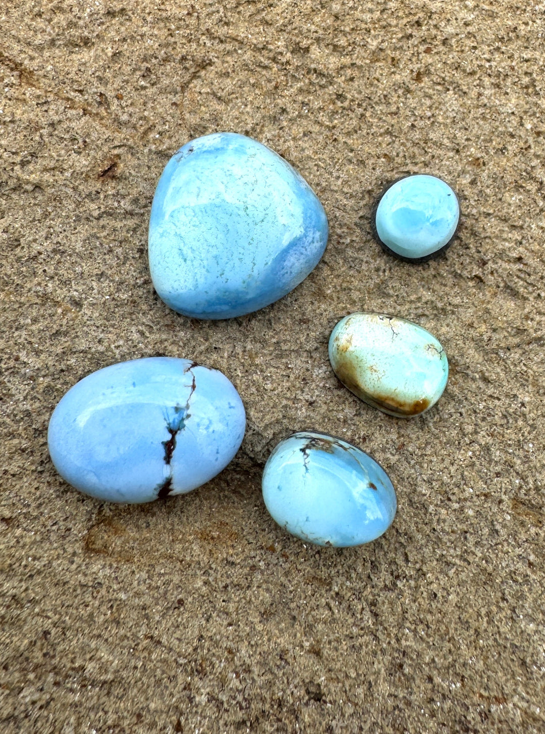 RARE Golden Hills Turquoise (Kazakhstan) Mini Cabochons Set