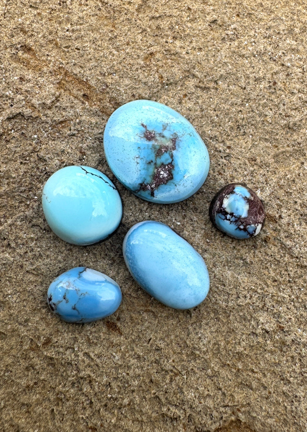 RARE Golden Hills Turquoise (Kazakhstan) Mini Cabochons Set