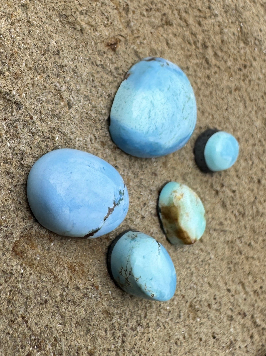 RARE Golden Hills Turquoise (Kazakhstan) Mini Cabochons Set