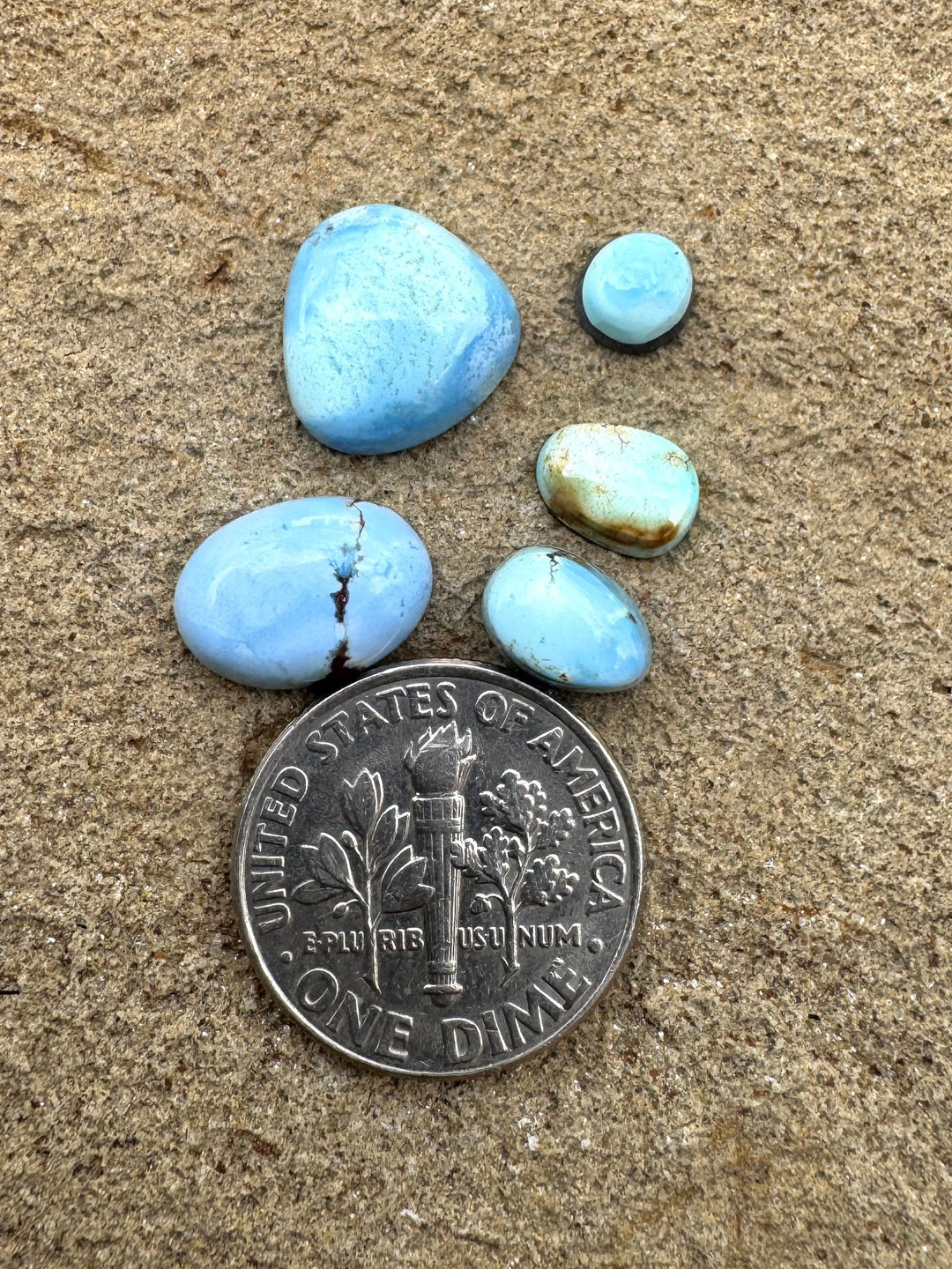 RARE Golden Hills Turquoise (Kazakhstan) Mini Cabochons Set