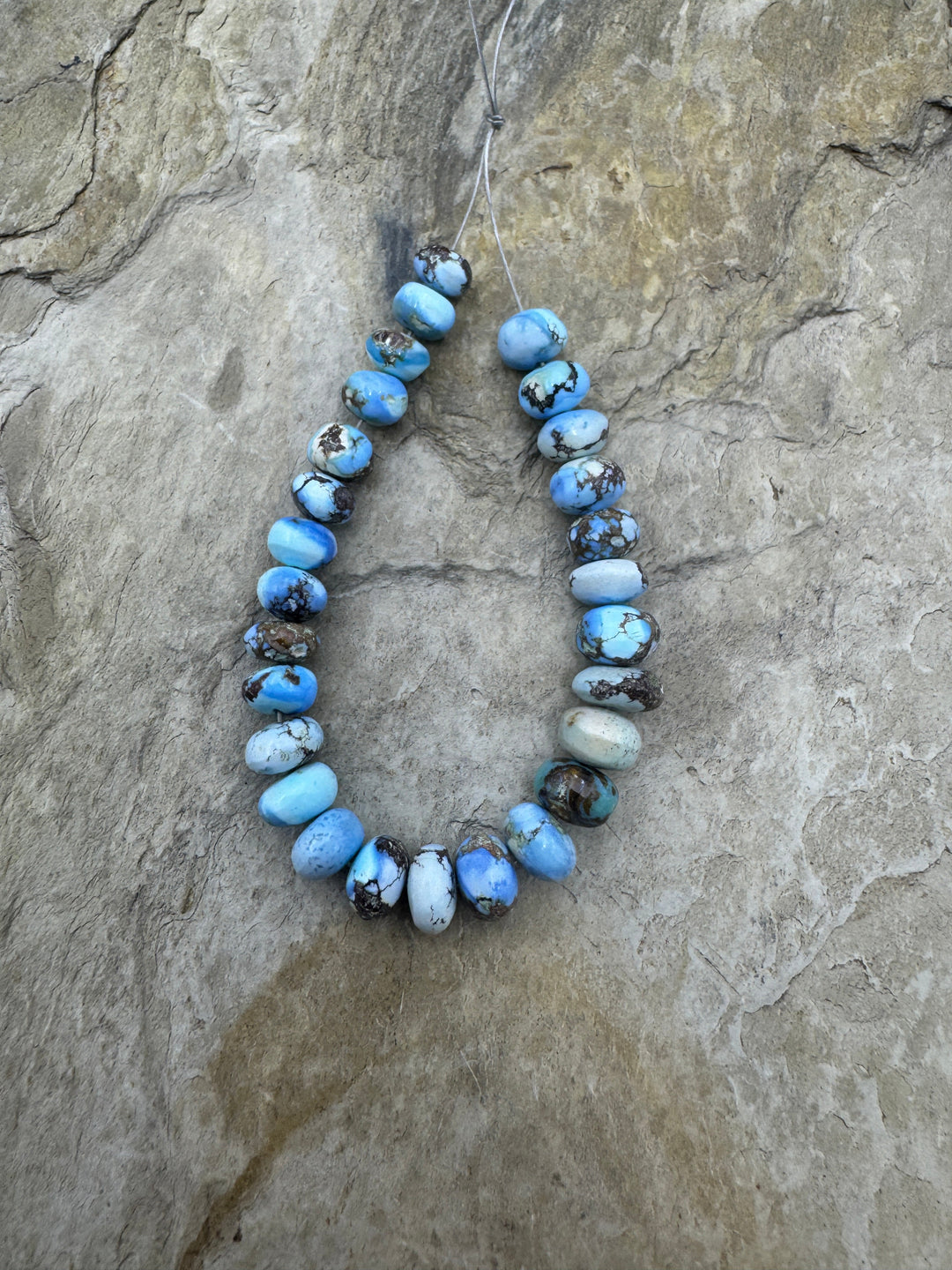 RARE Golden Hills Turquoise (Kazakhstan) Rondelle 6mm Beads