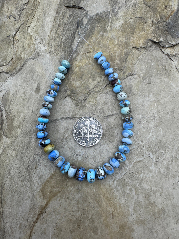 RARE Golden Hills Turquoise (Kazakhstan) Rondelle Beads 6