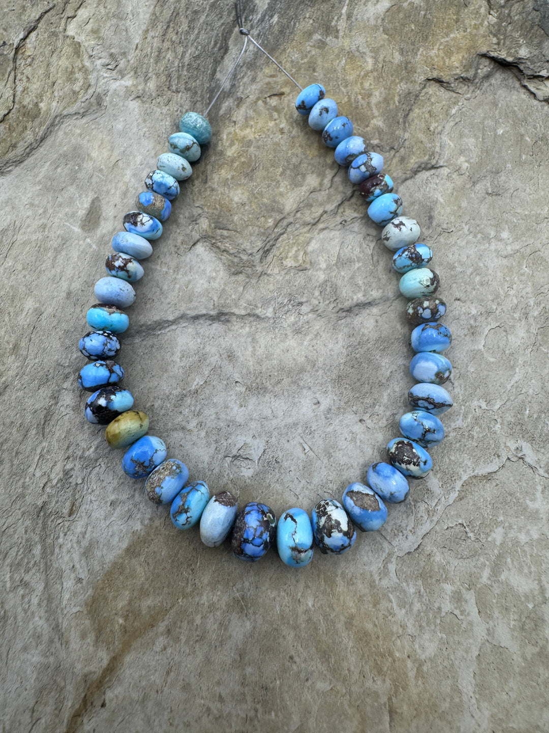 RARE Golden Hills Turquoise (Kazakhstan) Rondelle Beads 6