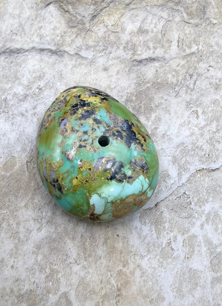 RARE Green Royston Turquoise (NV) HUGE Focal Bead
