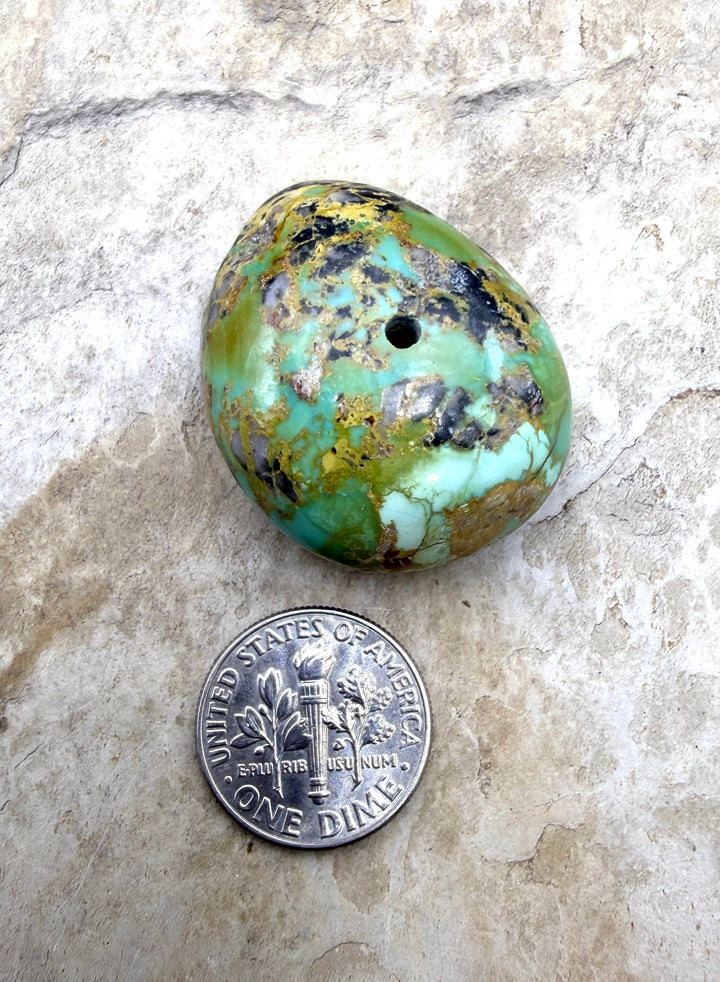 RARE Green Royston Turquoise (NV) HUGE Focal Bead